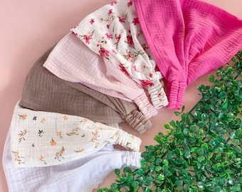 Sciarpa in mussola per neonati, bandana estiva per bambine con elastico, copricapo per bambini piccoli