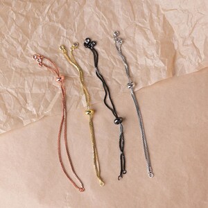 5 chaînes réglables en cuivre, bracelet réglable semi-fini, pour la fabrication de bijoux DIY