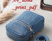 crossbody bag sewing pattern, messenger bag pdf pattern, small shoulder bag pattern with darts, diy sling bag tutorial, unisex crossbody bag