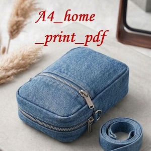 Schnittmuster für eine Umhängetasche, PDF-Schnittmuster für eine Messenger Bag, Schnittmuster für eine kleine Schultertasche mit Abnähern, Unisex-Umhängetasche
