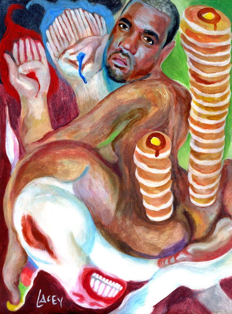 Canvas Print / Kanye West 6 18 Yeesuz Nude Pancake Unicorn image 0