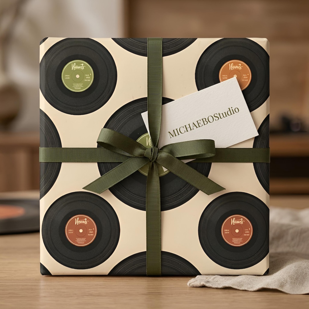 Retro Vinyl Record Wrapping Paper, Music Lover Gift Wrap - Etsy