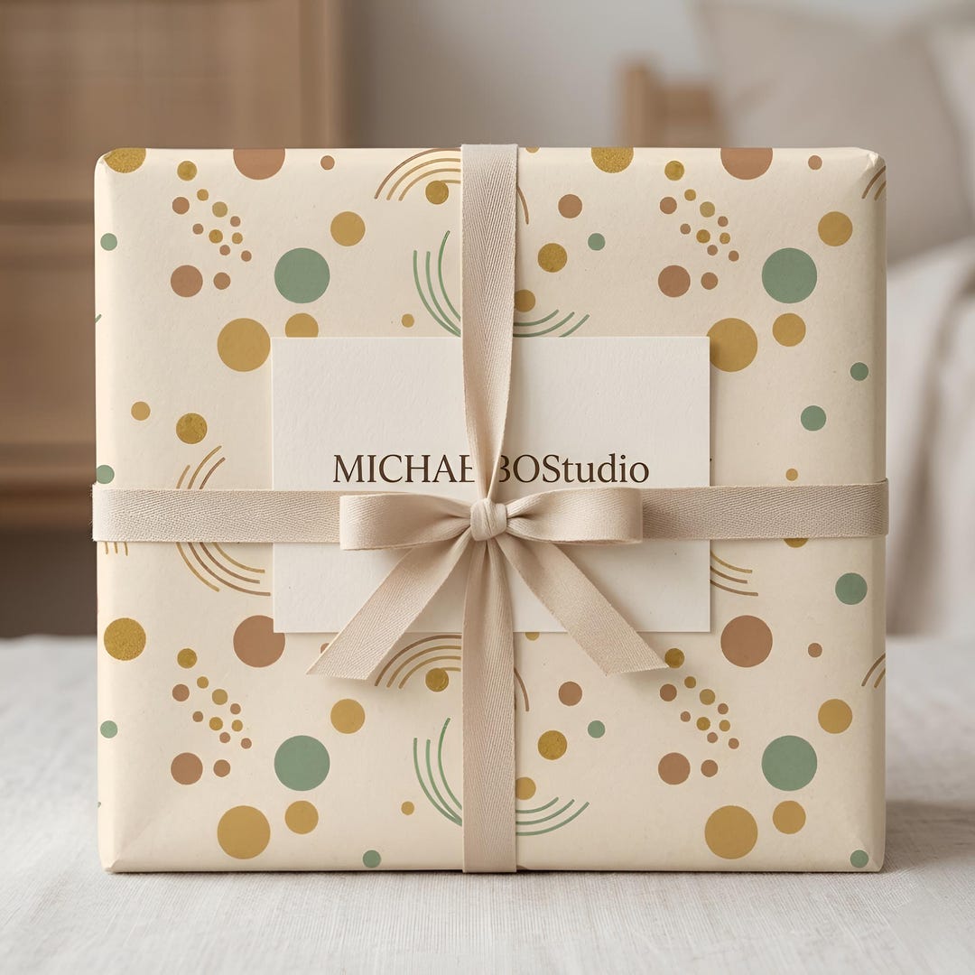 Retro Circles Wrapping Paper, Mid-century Modern Geometric Gift Wrap - Etsy
