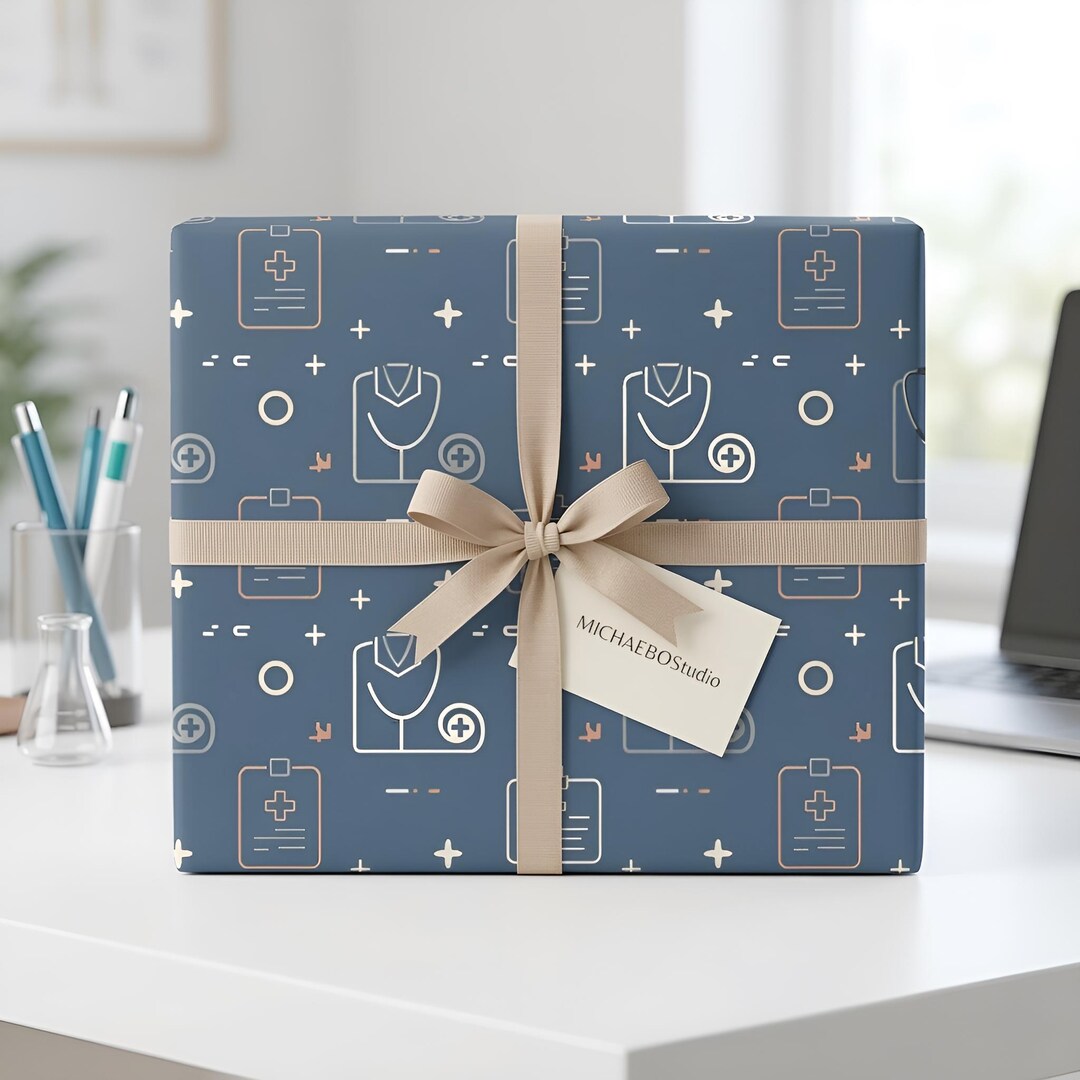 Medical Wrapping Paper Medical Doctor Wrapping Paper, Stethoscope Pattern, Healthcare Gift - Etsy