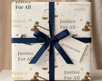Law School Graduation Wrapping Paper, Future Lawyer Gift Wrap, Legal Theme Packaging