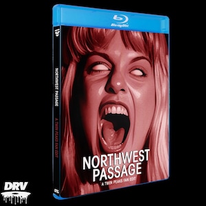 May include: A Blu-ray disc case with a red and white illustration of a woman screaming with white eyes. The title "NORTHWEST PASSAGE" is displayed in white text, with "A TWIN PEAKS FAN EDIT" below it. The case is blue.
