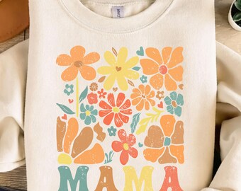 Retro Floral Mama PNG, Boho Coquette Mother’s Day Shirt Design (Digital Download)