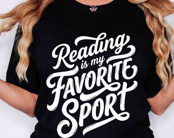 Reading Is My Favorite Sport PNG, Book Lover Graphic, Librarian Teacher Gift (Digital Download)