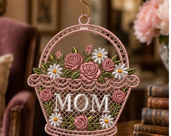 Lace Floral Bookmark Embroidery Pattern: Freestanding Mom Gift (Digital File)
