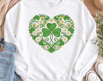 Fichier de broderie coeur trèfle celtique, conception machine trèfle noeud St Patrick