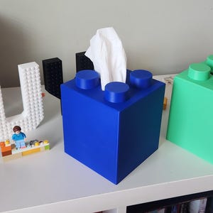 Lego Style Brick Tissue Box Cover for Kleenex, Puffs & Scotties cube tissue boxes