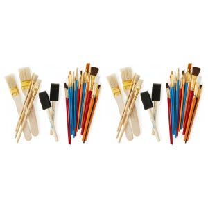 Paint Brush Set, 25 Assorted Brushes for Multi-Use Painting, Pack of 2