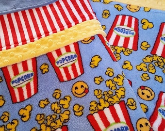 Sale and Free Shipping!  Popcorn Galore Minky Baby/Toddler Blanket