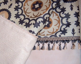 DRASTIC REDUCTION!!! - Bronze & Black Discs On A Neutral Palette Throw Blanket