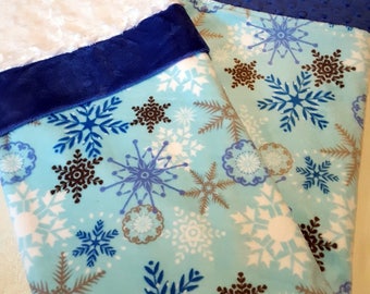 Sale!  Snowflakes In The Sky - Minky Baby Blanket
