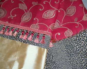 DRASTIC REDUCTION!!! - Hot Red & Soft Cream Leopard Throw Blanket