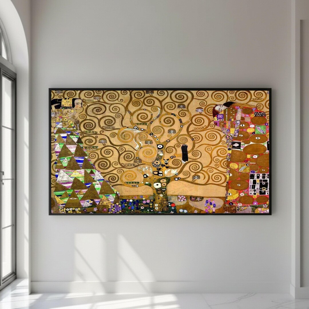 Gustav Klimt Tree of Life Canvas, Decorative Abstract Swirls Wall Art ...
