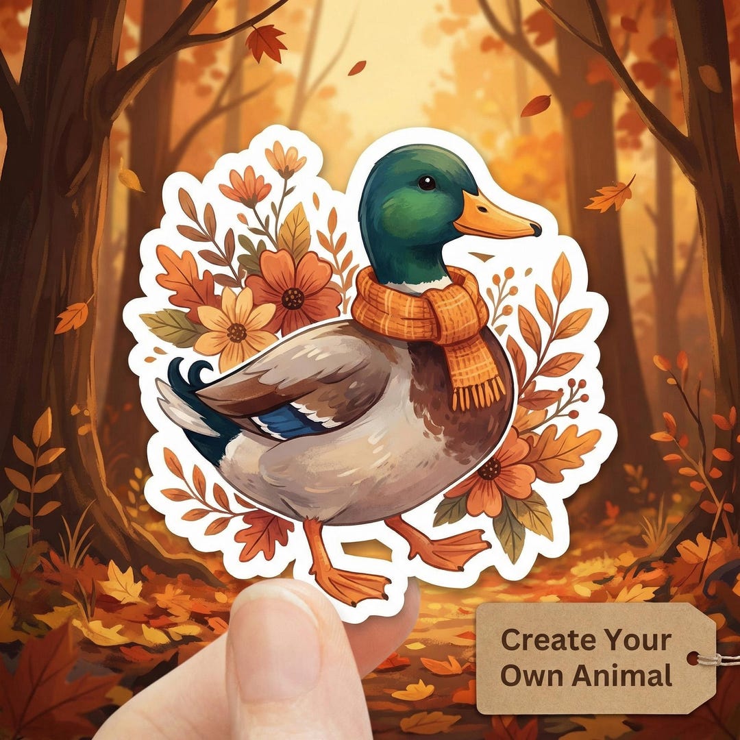 Custom Animal Sticker, Autumn Goose Decal - Etsy
