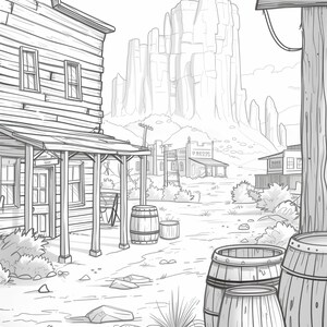 Coloring Pages West and Old West, Digital Download PNG Adult Coloring ...
