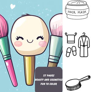Ultimate Glam Relax Beauty Coloring Pages | 57 Printable Spa, Makeup & Self-Care Designs | Digital Download for Stress Relief, Creativity
