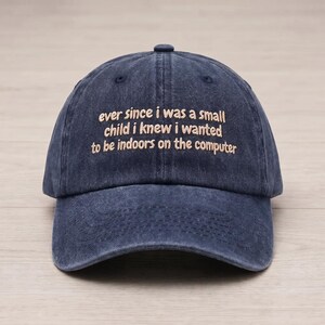 Ever Since I Was A Small Child Hat, Funny Computer Cap, Gamer Gift, Sarcastic Cap, Embroidered Dad Hat, Introvert Gift, Gift For Him