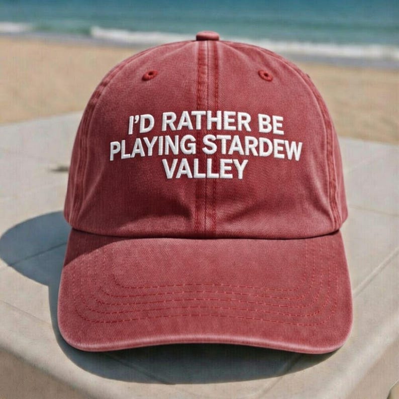 Embroidered Stardew Valley Cap, Vintage Cotton Gamer Hat, Inspired Bild 7