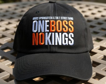 Bruce Springsteen Embroidered Dad Hat, One Boss No Kings Music Cap, Rock and Roll Legend Baseball Hat, The Boss Fan Gift, Vintage Music Cap