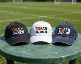 Custom Embroidered Coach Hat, Personalized Baseball Soccer Trainer Cap