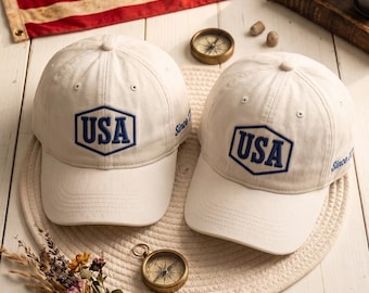 USA Since 1776 Embroidered Hat, Patriotic Birthday Gift, Minimalist United States Cap, Custom Baseball Hat, 4th of July Outfit