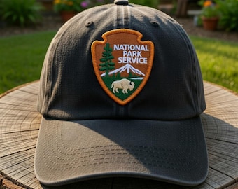 Embroidered National Park Service Dad Hat, Washed Cotton Camping Cap