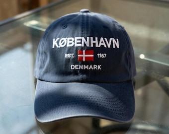 København Embroidered Dad Hat, Copenhagen Denmark Souvenir