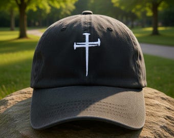 Embroidered Christian Cross Baseball Cap, Distressed Cotton Dad Hat