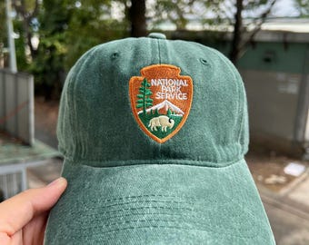 National Park Embroidered Dad Hat, Vintage Washed Camping Cap, Outdoor Adventure Baseball Hat