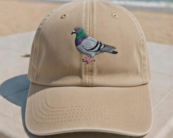 Embroidered Pigeon Vintage Baseball Cap, 100% Cotton Unisex Hat