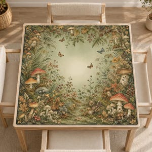 Mahjong Mat, Forest Theme Mahjong Mat,Non-slip Tabletop Mat, Gift for Mahjong and Board Game Lovers