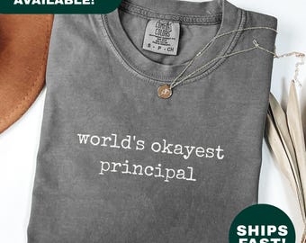 World's Okayest Principal Shirt Funny Principal Shirt Sarcastic Principal Gift School Admin Staff Tee Educator Gift Principal Appreciation