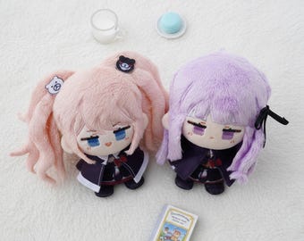 Danganronpa Sitting Plush Dolls 10cm | Kyoko & Junko Fan made Chibi Plush