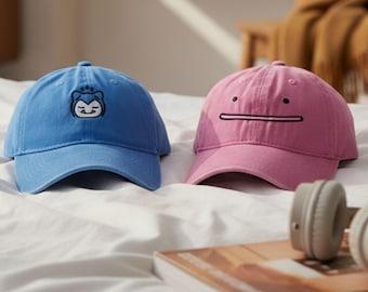 Snorlax Ditto Baseball Cap: 54-62cm Embroidered Cotton Sun Hat