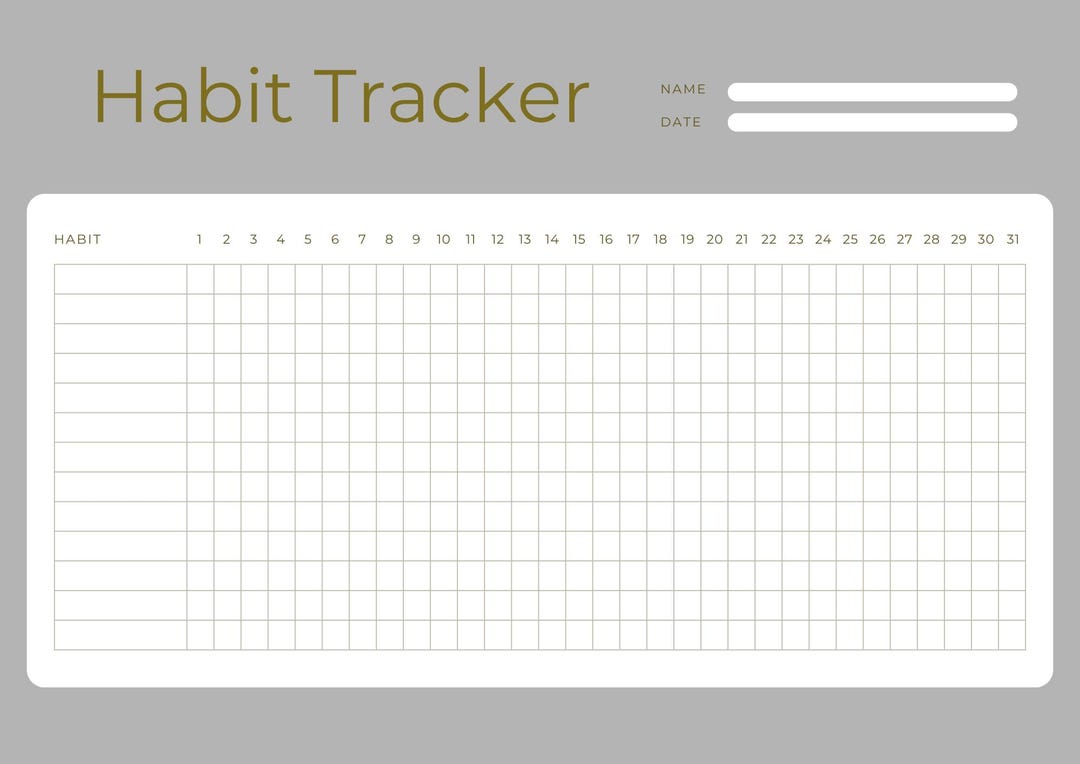 Monthly Habit Tracker Printable | Goal Planner (a4/letter/a5) (PDF ...