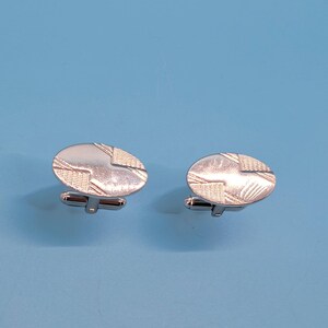 Mid Century Oval Modernist Cufflinks by Sheilds