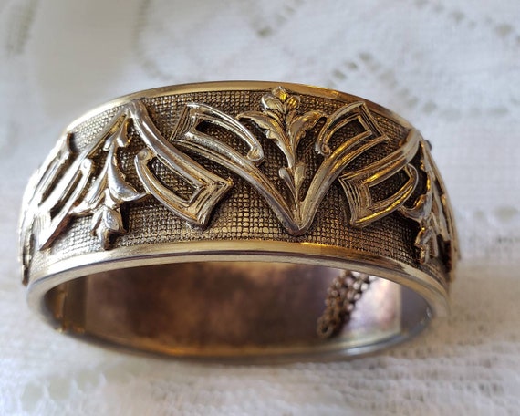 Art Deco Style Hinged Cuff Bracelet - image 2