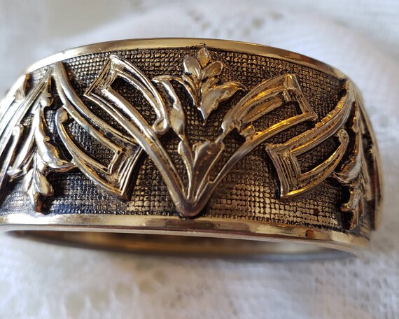 Art Deco Style Hinged Cuff Bracelet - image 7