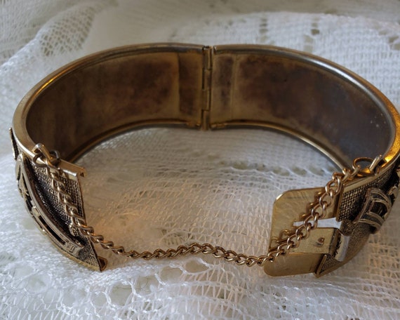 Art Deco Style Hinged Cuff Bracelet - image 5
