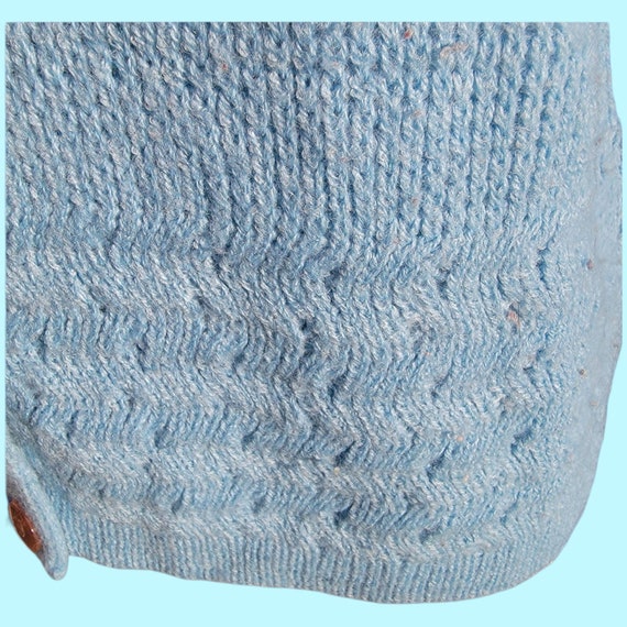 1960s Light Blue Knit Cardigan Sweater - image 7
