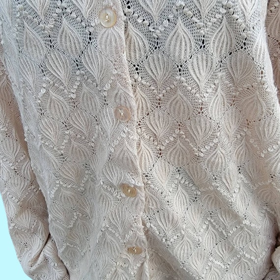 1960s Helen Sue Beige Cardigan Sweater - image 6