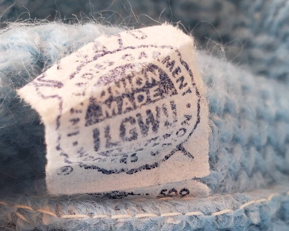 1960s Light Blue Knit Cardigan Sweater - image 9