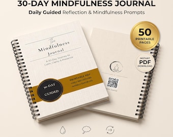 Gratitude Journal Printable, 5 Minute Journal for Women, Guided Gratitude & Wellness Journal, Self Love Digital Download
