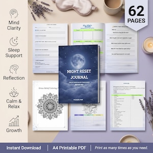 A Gentle Reset for Overthinking Nights – 30-Day Calm Mind & Better Sleep Journal