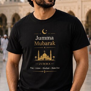 Jumma Mubarak Islamic Tee, Friday Prayer Muslim Gift,Islamic Clothing