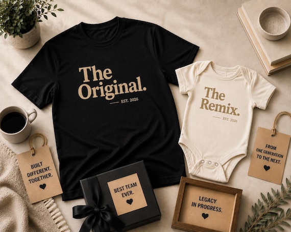 The Original Daddy Shirt & The Remix Bodysuit, Matching Dad Baby Outfit, New Dad Gift, First Father's Day, Daddy and Me Set